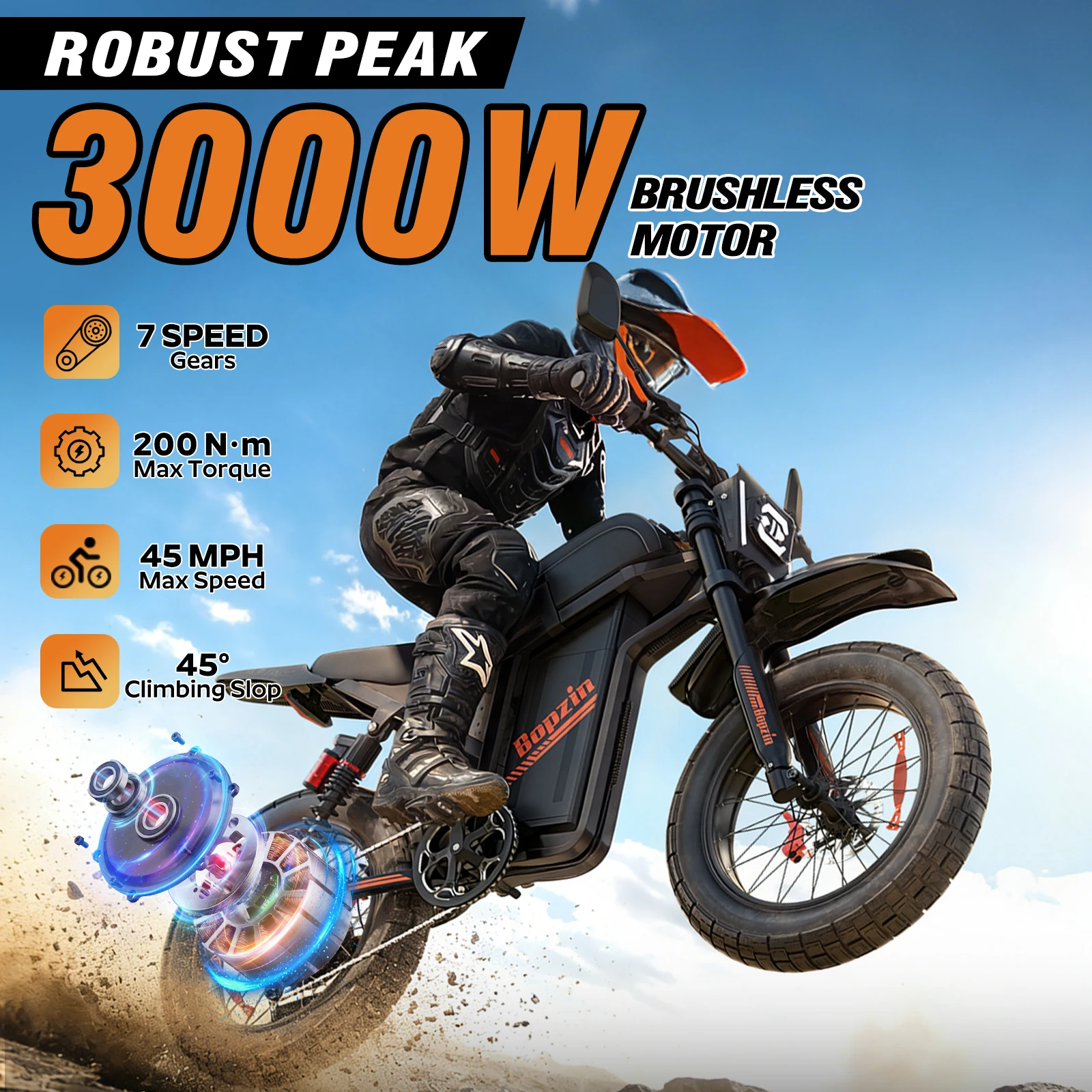 3000W 60V 35Ah M2000 Electric Dirt Bike For Adults 20