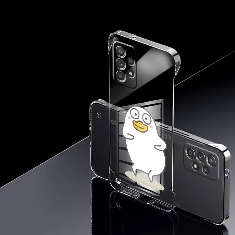 White Duck Phone Case for Samsung Galaxy A14 A13 A23 A34 A52 A53 A54 A5 A51 A15 A24 A335 4G 5G Transparent funda