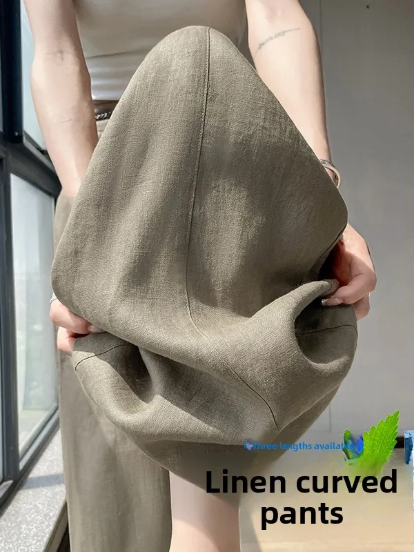 

Women's High Waist Casual Lightweight Elegant Wide Leg Pants Summer 2026 Trendy Vintage Style Floor Length Loose Fit Trousers