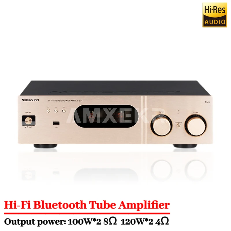 

Ламповый усилитель Nobsound PM5, Bluetooth 5,3, 6N3, ламповый Hi-Fi аудиоусилитель, USB-вход, сабвуфер, домашнее аудио, 120 Вт