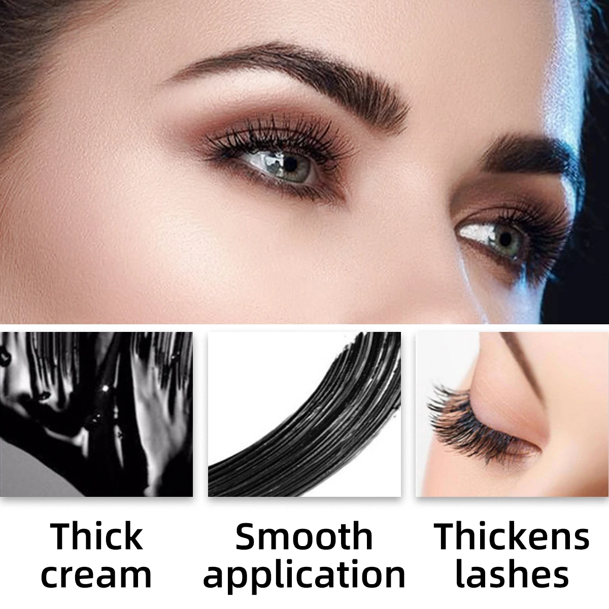 3 stuks krullende dikke waterdichte mascara, anti-vlekkende krullende verlengde stijl, kan worden gebruikt in combinatie, must-have schoonheidsmake-up