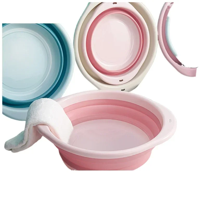 Thickened folding basin Household large folding washbasin Student dormitory Round folding laundry basin Baby washbasin