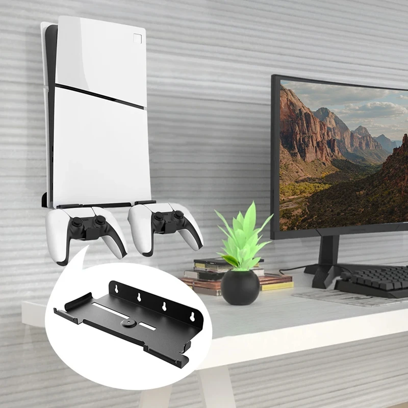 Wall Mount Bracket With Controller Holder - Compatible With Slim Digital And Disc Editions-N35R