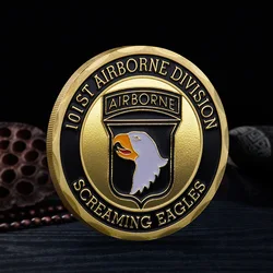 United States Air Force 101st Airborne Division Souvenir Coin Screaming Eagle Gold Plated Challenge Coin Commemorative Coin