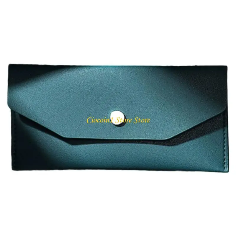 A3PC Leather Money Envelope PU Business Card Wallet Large Capacity Cash Organiser Case For Budgeting Billing 6.9x3.7Inch