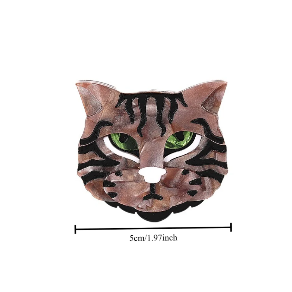 Retro Textured Green Eyed Cat Brooch Minority Artistic Acrylic Pin Cat Slave Exclusive Bag Clothing Decoration Accessories