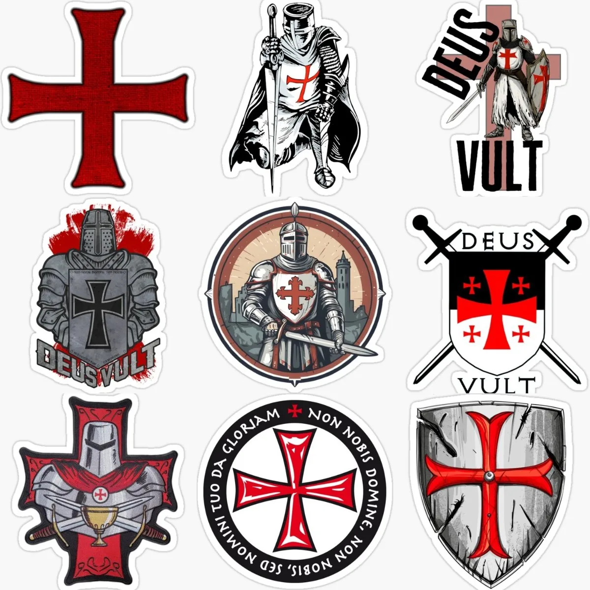 

Templar Cross Crusader Deus Vult PVC Creative Stickers Assecories for Car Window Glass Table Motorcycle Off-road Wall Fridge