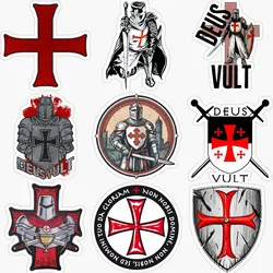 Templar Cross Crusader Vult PVC Creative Stickers Assecories for Car Window Glass Table Motorcycle Off-road Wall Fridge