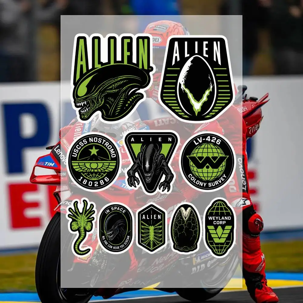 A-lien  Decal Set High Quality Printed and Cut Stickers Motorcycle Sticker