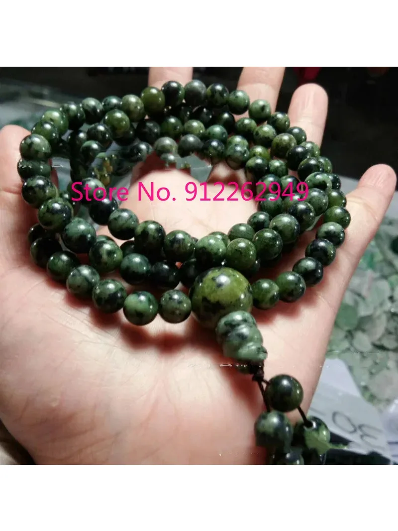 Hot selling natural hand-carve Tibetan Jade Medicine King Stone 108 Buddha Beads bracelet fashion jewelry Men Women Luck Gifts