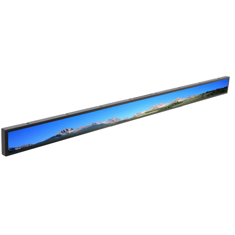 

60-дюймовый ЖК-экран, растянутая планка, цифровой дисплей на полке, рекламный дисплей для супермаркета