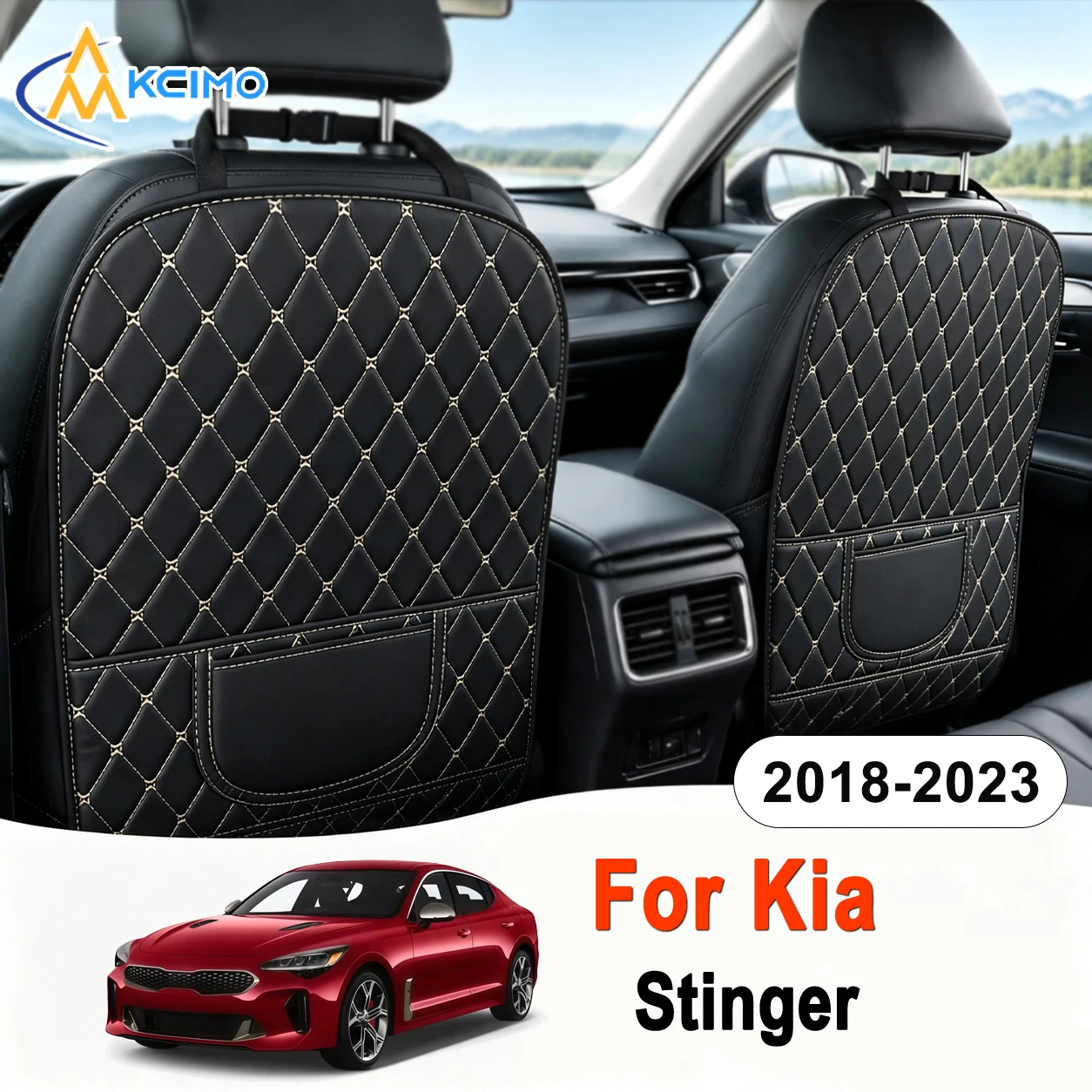 Custom Fit Seat Back Cover For Kia Stinger 2018-2023 Premium Rear Seat Backrest Protector Panel Auto Interior Accessories