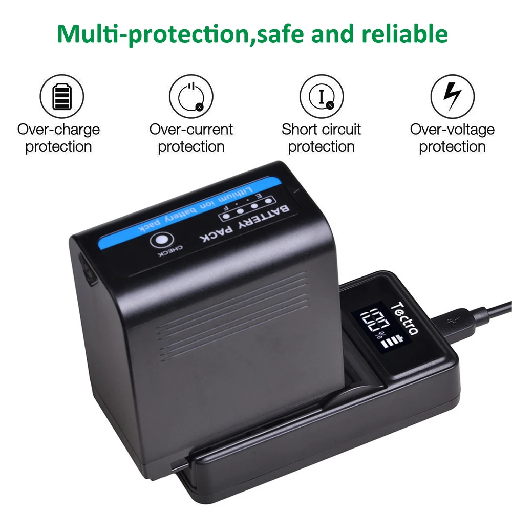 7800mAh SSL-JVC70 JVC70 Battery OR LED USB Charger for JVC GY-HMQ10 GY-HM200 GY-LS300 GY-HM600 GY-HM650 Camcoder