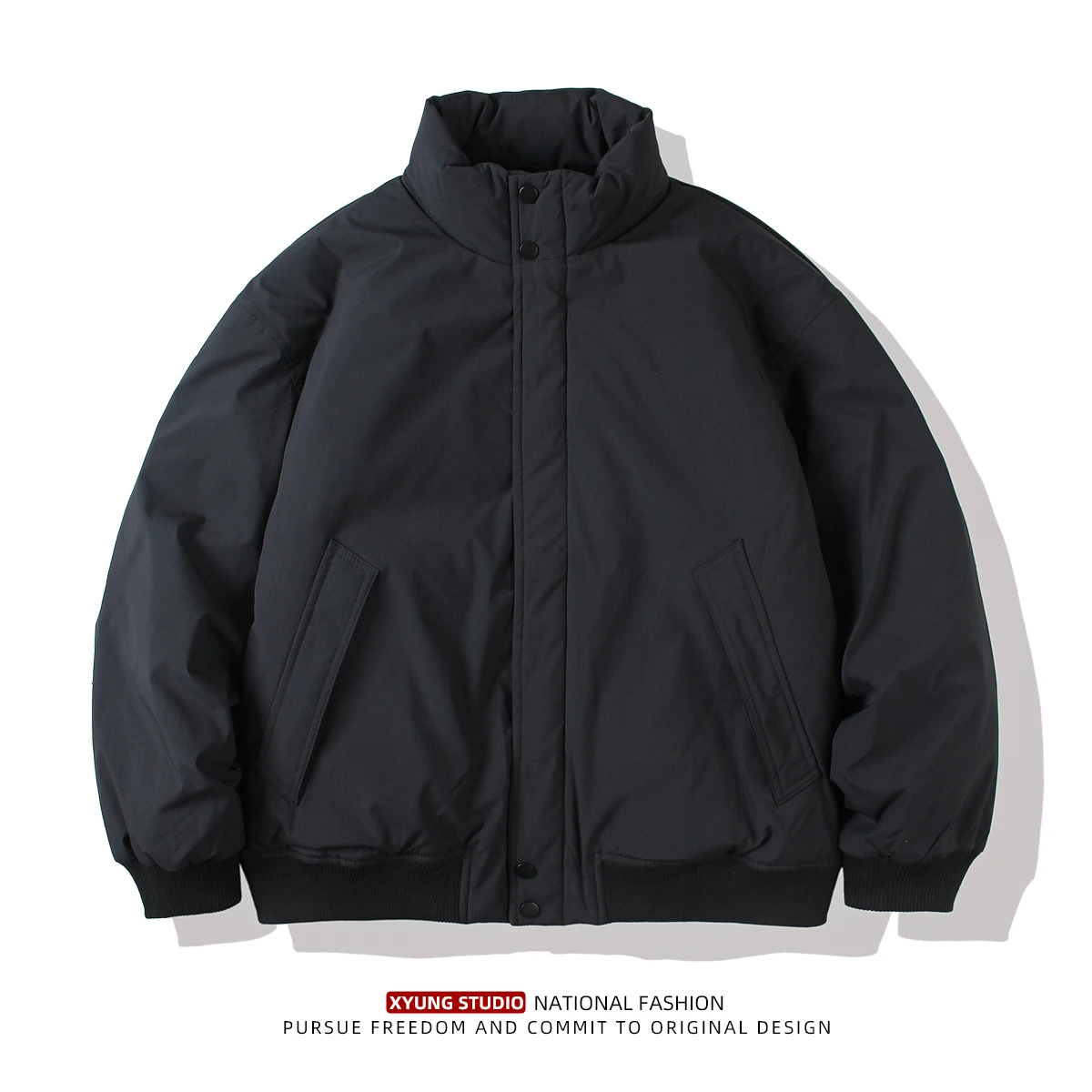 

Зимняя утепленная мужская пуховая куртка с воротником-стойкой, теплая верхняя одежда из пуха, модная, в бейсбольном стиле, для повседневной городской носки