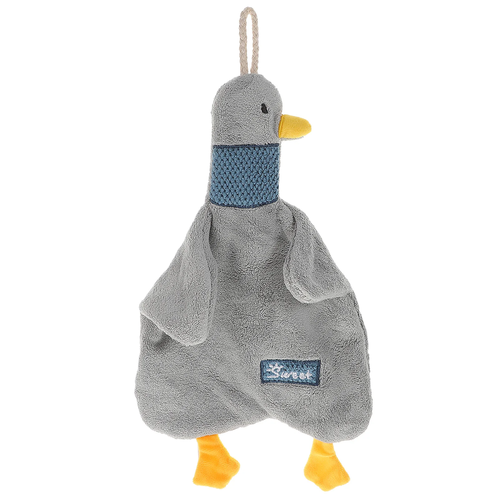 منشفة يد على شكل بطة كرتونية ماصة من الصوف المرجاني للحمام والمطبخ معلقة على شكل حلقة منشفة يد مزخرفة للحمام #5