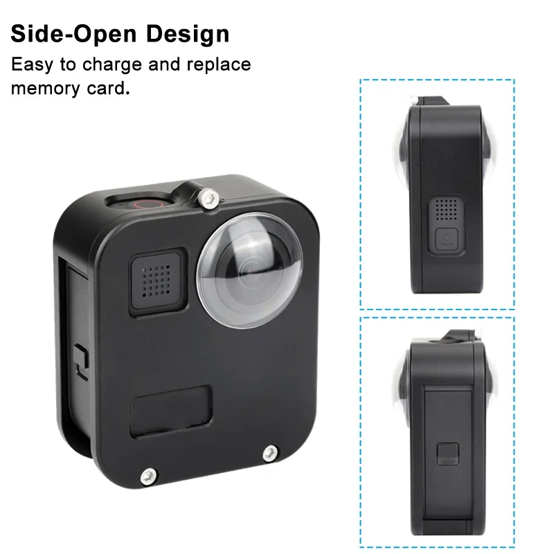 Металлический защитный корпус из алюминиевого сплава, оболочка со стеклянной крышкой для объектива, аксессуары для панорамной камеры Gopro Max