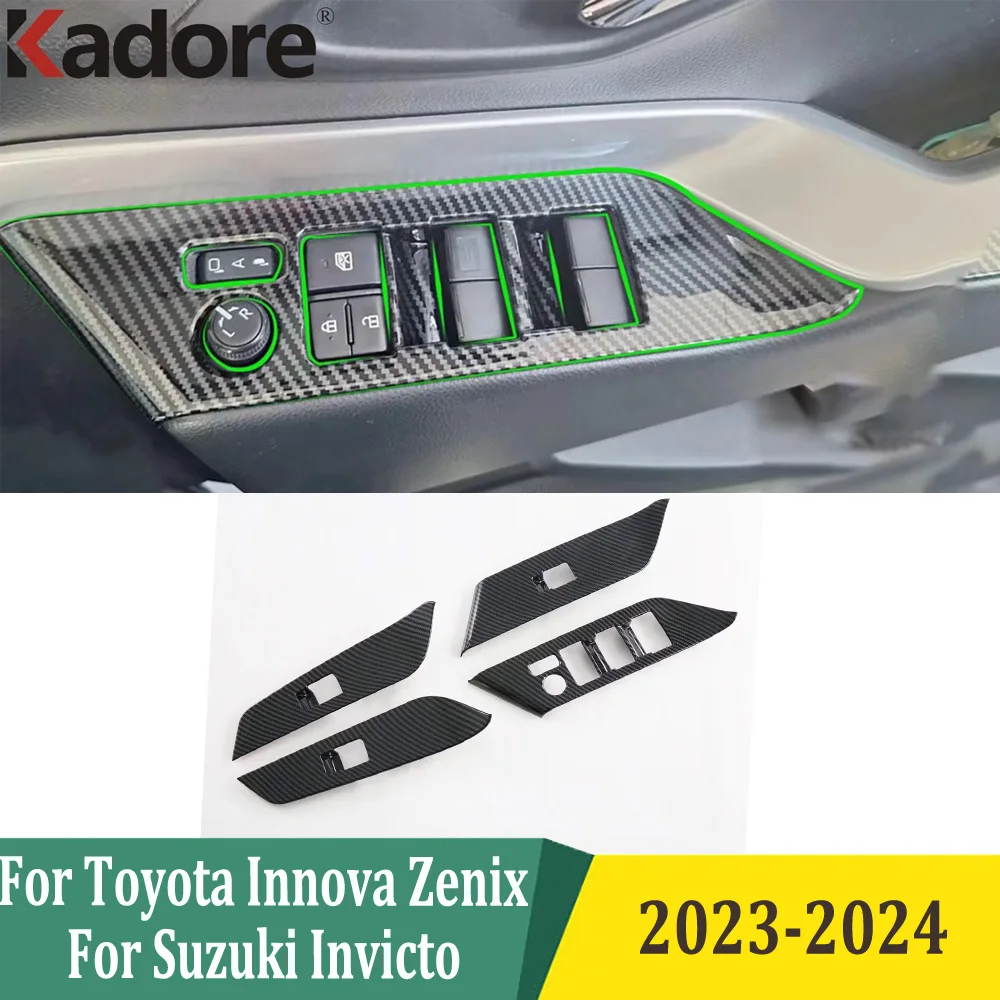 For Toyota Innova Zenix For Suzuki Invicto 2023 2024 Window Lift Switch Button Cover Door Armrest Trim Interior Accessories