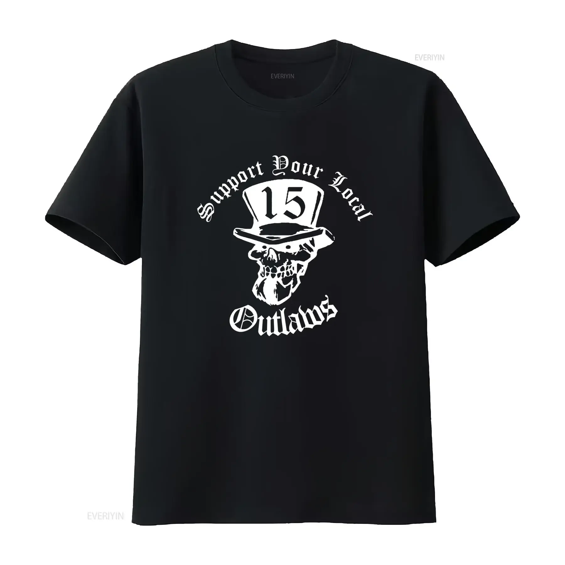 Gothic Biker Outlaw Skull Number 13 Print Streetwear Casual T Shirt vintage Washed Stylish designer clothes