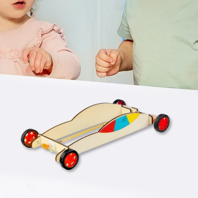 

Rubber Band Propelled Vehicle Model Easy Installation Rubber Band Powered Car Hands on Assembly Toy for Kids Aged 6 ＋ D2RC