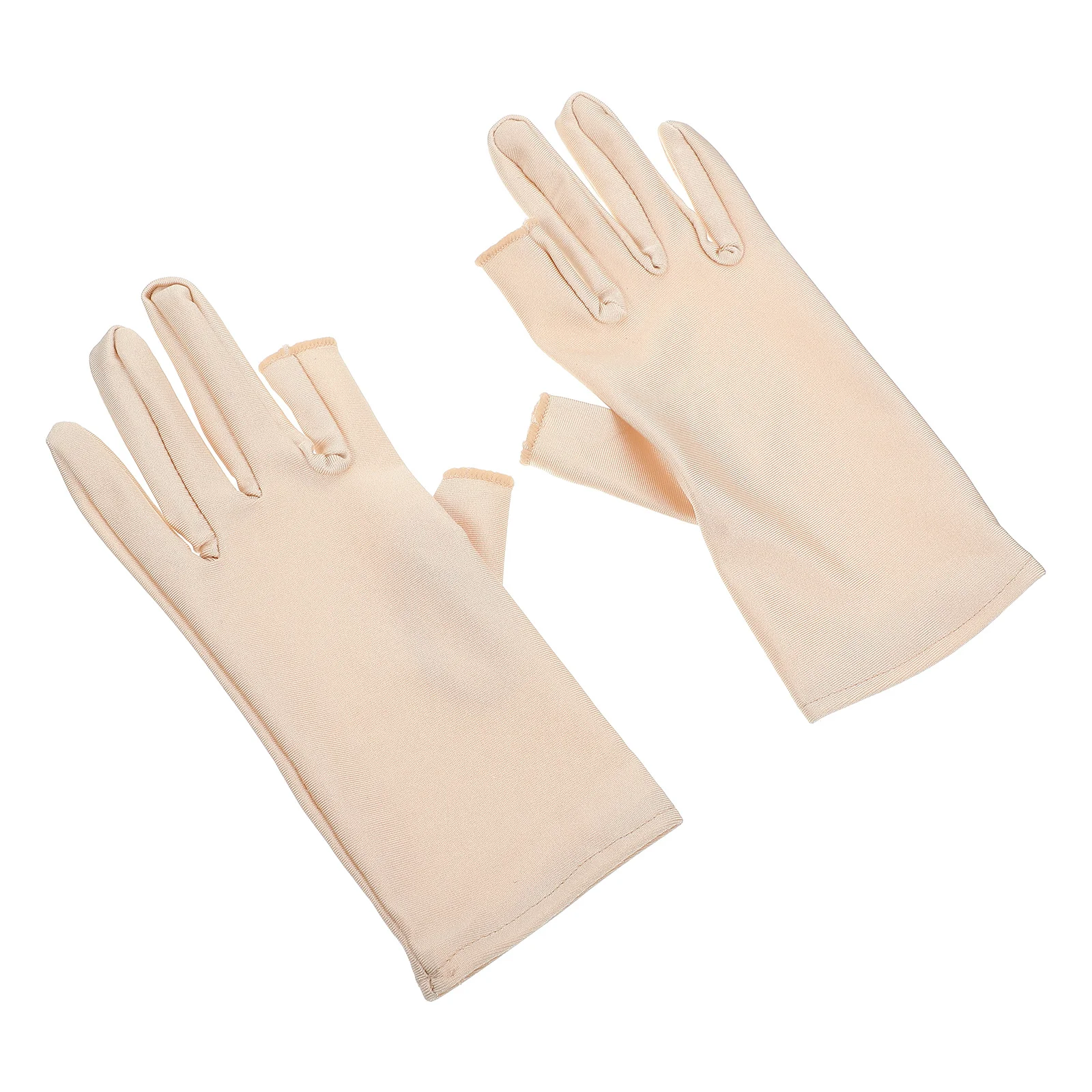 ถุงมือป้องกันรังสียูวี 1 คู่ ถุงมือบางยืดหยุ่นสำหรับทำเล็บ ใช้ในร้านทำเล็บ ถุงมือผ้าป้องกัน