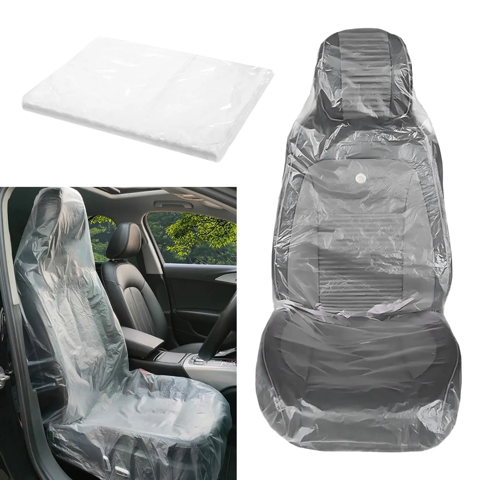

50Pcs Universal Disposable Car Seat Covers - Waterproof Protective Pads for Auto Beauty Shops & Personal Use