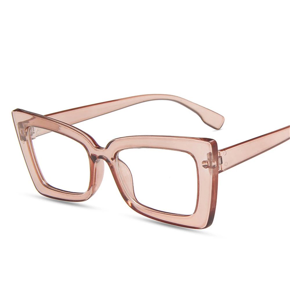 Oversized Square Glasses Anti Blue Light Glasses Large Frame Myopia Glasses Flat Light Glasses Transparent Eyeglasses Glasses view 4
