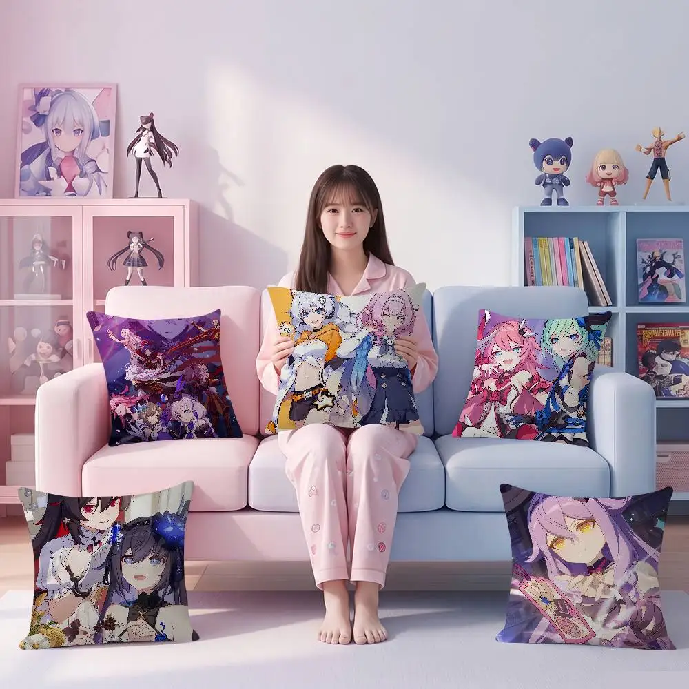 Action Games Honkai Impact 3rd Pillow Case For Sofa Decor Car Office Room Printing Cushion Cover Decorations And Protector