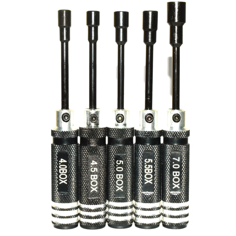 Short Portable Manual Socket Driver Box, 4.0/5.5/7.0/8.0 Hex Nut Wrench for Outer Hex Screws & Nuts