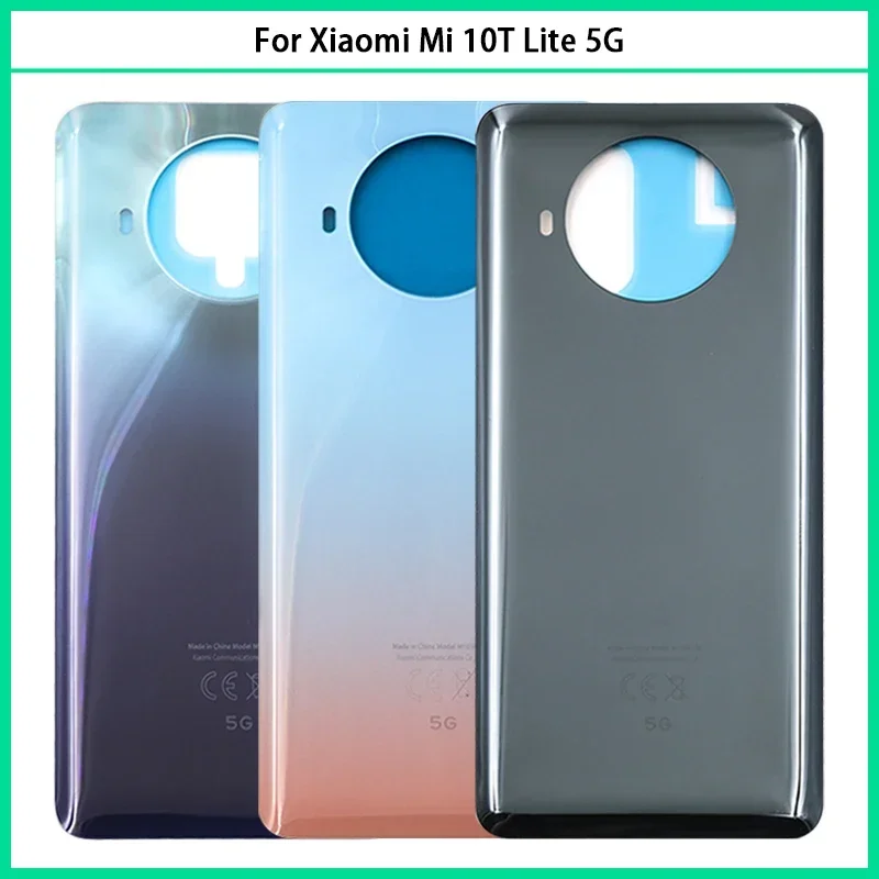 New For Xiaomi Mi 10T Lite 5G Battery Back Cover 3D Glass Panel Rear Door Glass Mi10T lite Housing Case With Adhesive Replace