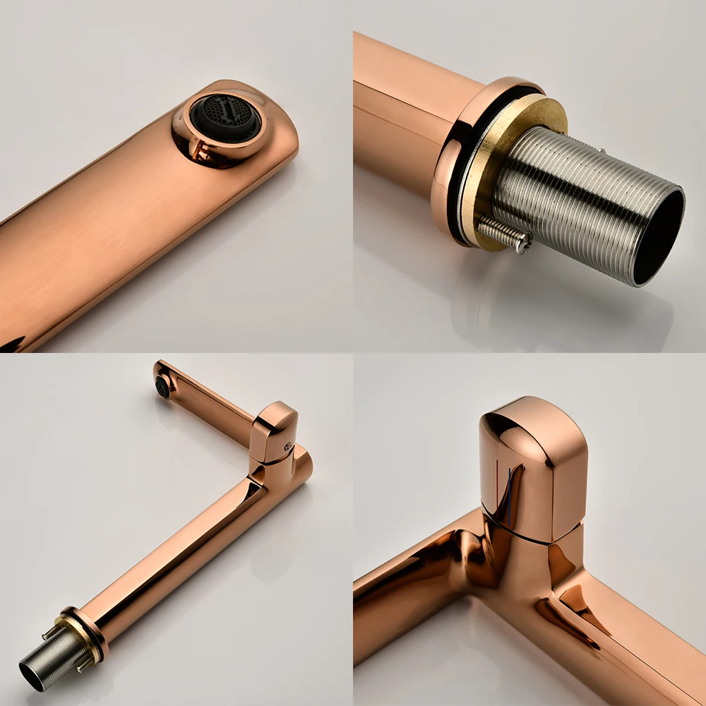 New Luxury Bathroom Sink Faucet Solid Brass Cold Hot Water Faucet Modern Basin Faucets Single Hole Washbasin Bathroom Mixer Taps