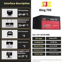 SEJISHI fonte 650W PC PSU Power Supply Unit Black Gaming Quiet 120mm Fan 24pin 12V ATX Desktop Computer Power Supply Diy Gaming