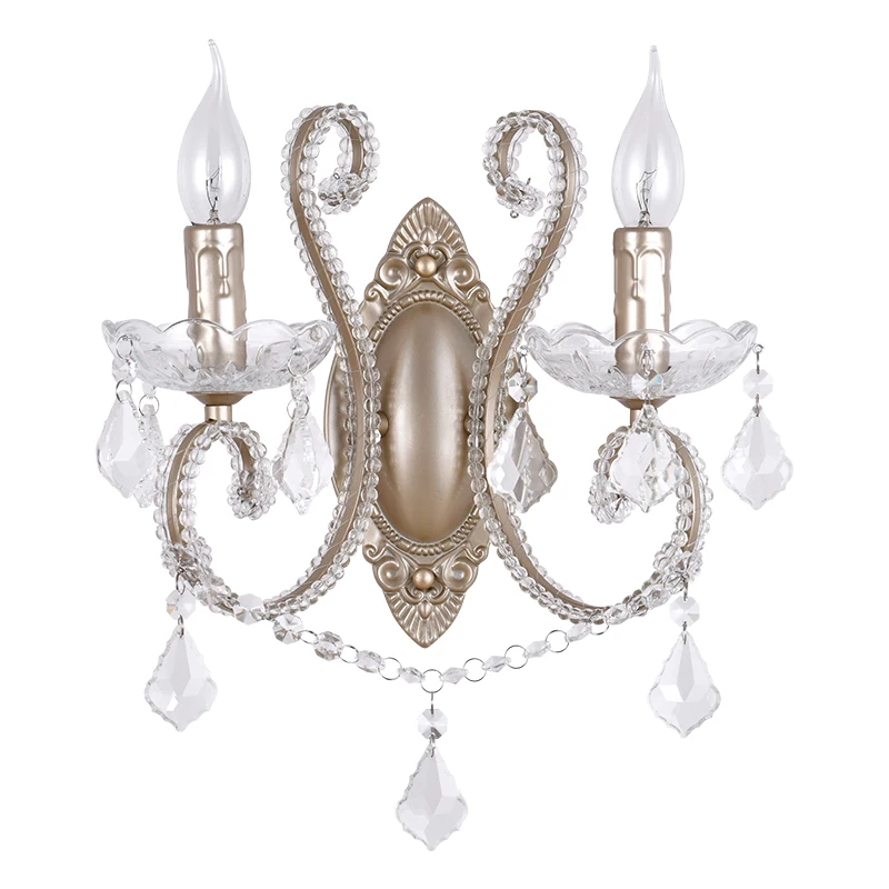 

Aisle stairs balcony simple wrought iron retro crystal wall lamp