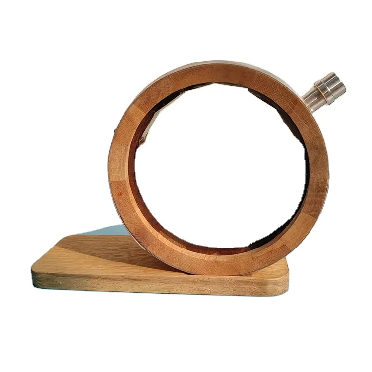 Customized Elegant O Shape Oak Wooden Wine Barrel 750ml Wine Bucket Decoration Cheap Beer & Wine Pail Drum Design Nature Color