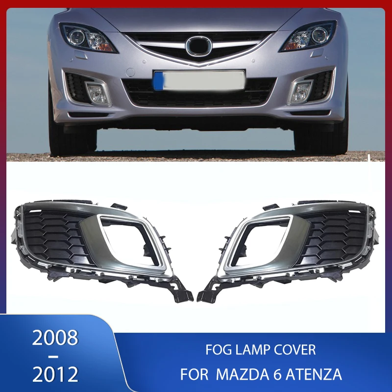 

Front Bumper Fog Light Lamp Cover With Chrome Honeycomb Grille Grill Frame For mazda 6 atenza Hatchback 2008 2009 2010 2011 2012