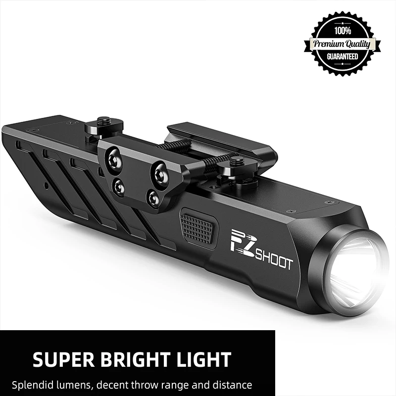 MidTen Tactical Flashlight 1700 Lumens For Rifle With Strobe Mode Fit M-Rail and Picatinny RailRifle Magnetic Rechargeable