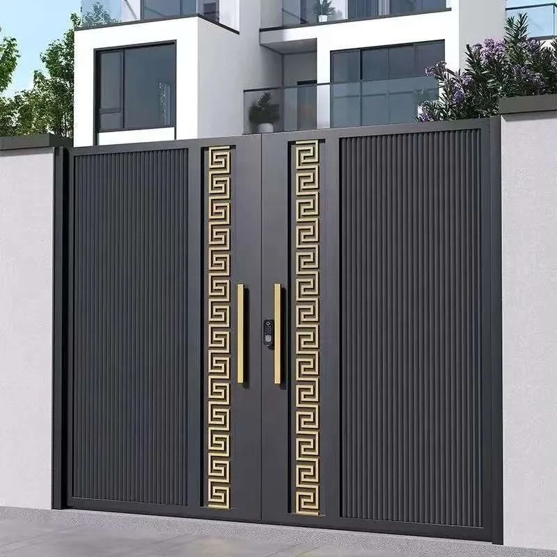 custom.Sliding Aluminum Driveway Gate with Iron Frame 3D Model Exterior Main Fence Luxury Residential Gardens
