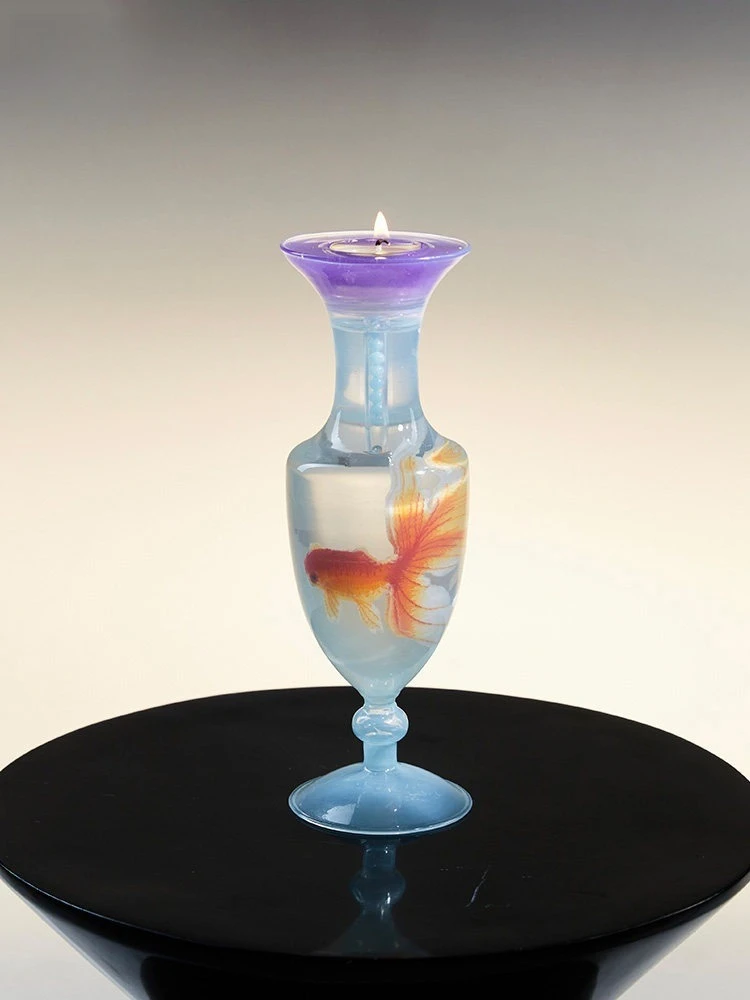 New Chinese handmade goldfish candle holder scented candle atmosphere decoration ornament gift