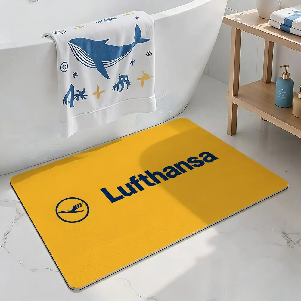 Hot D-Deutsche L-Lufthansa Floor Mat Diatomite Floor Mat Fast Drying Odor Resistant Non Slip Bath Kitchen Mat