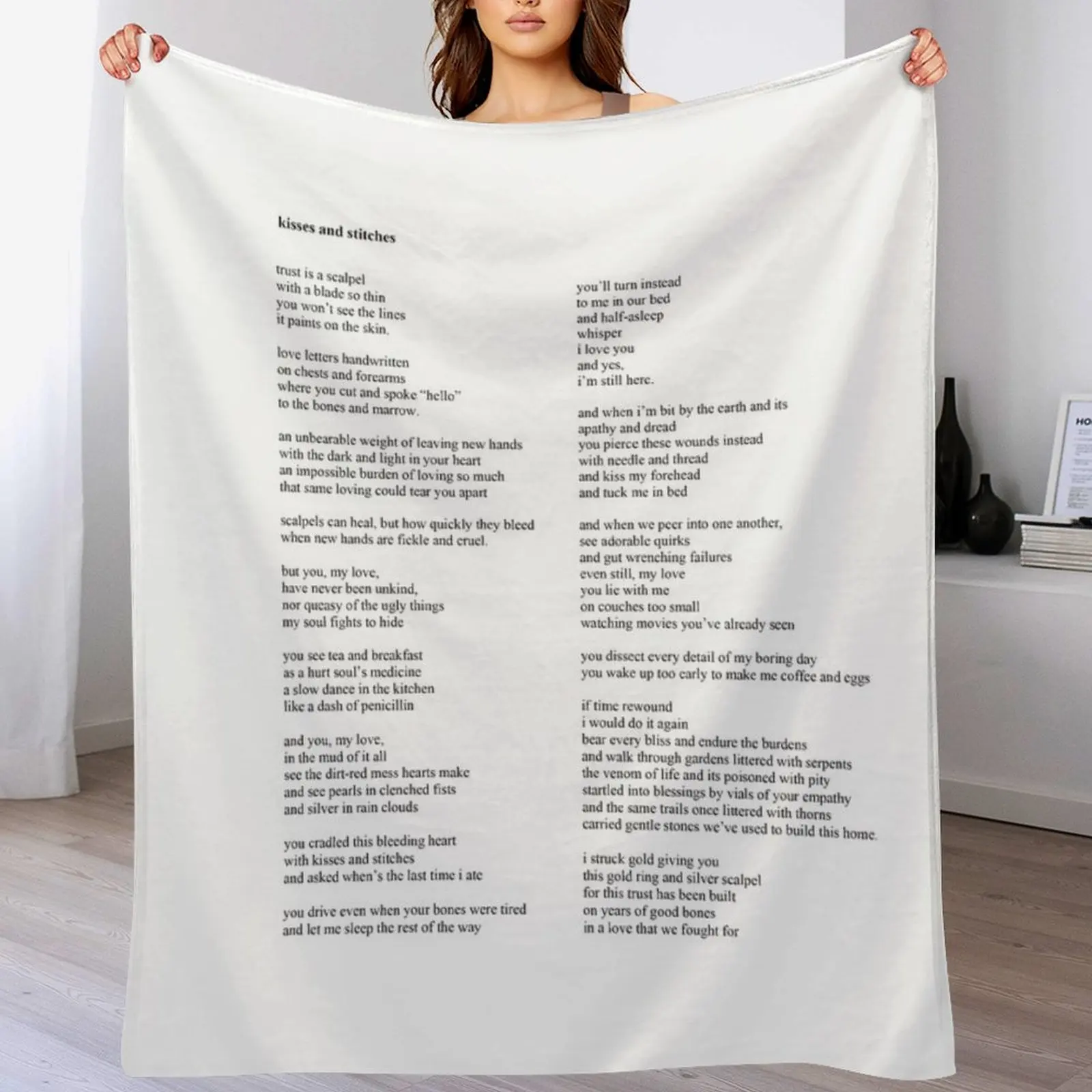 Beautiful Poetry for Wife's Anniversary Throw Blanket Decorative Beds Hairy Blankets