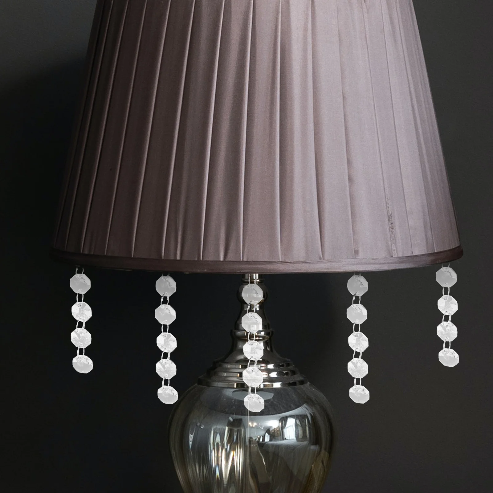 

Octagon Beads Chain Glass Metal Strand For Door Curtain Porch Living Room Decor Chandelier Garlands Hanging Bead String