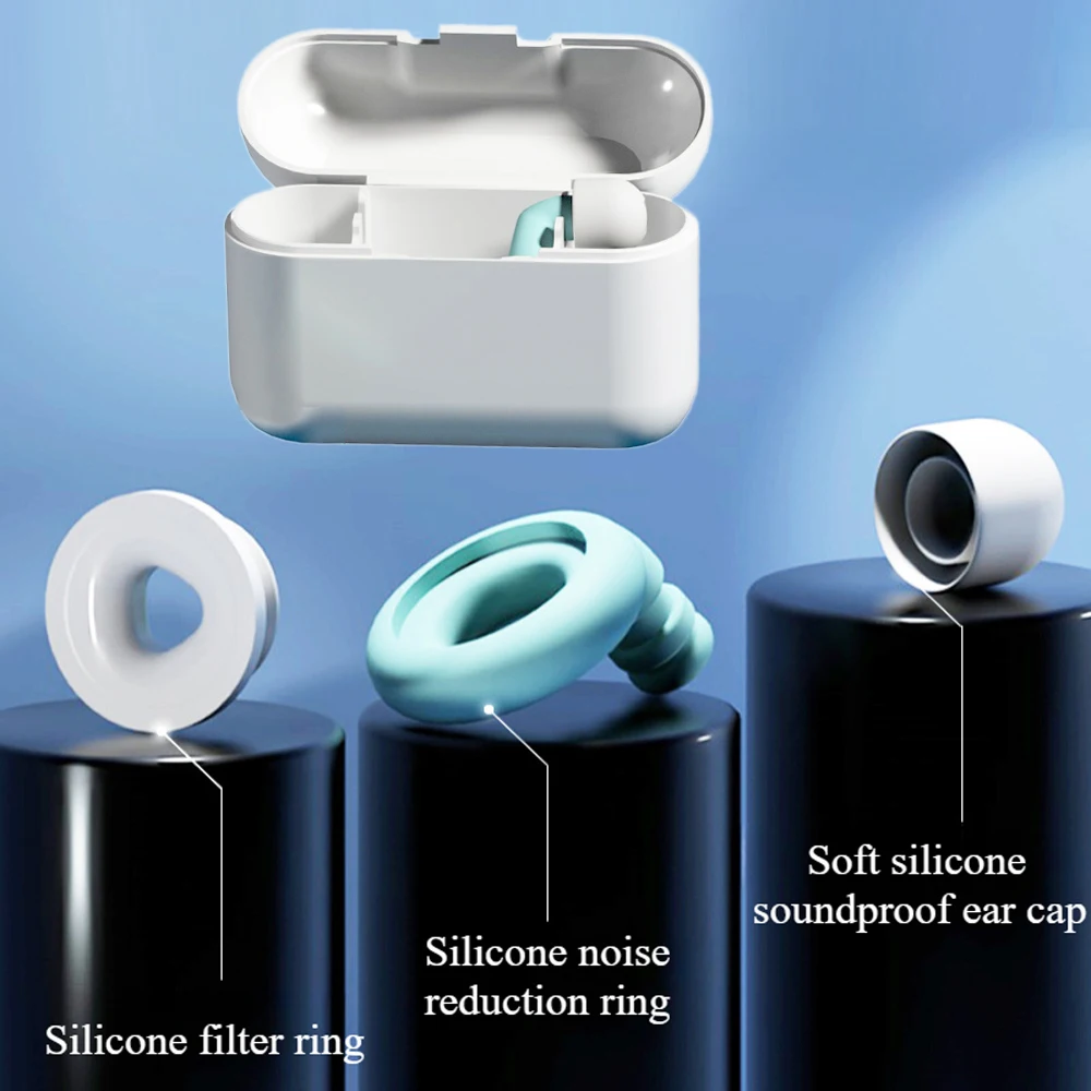 Noise Cancelling Silicone Earplugs Motorcycle Earplug Waterproof Swimming Ear Plugs Hearing Protection Safety Protection Gifts