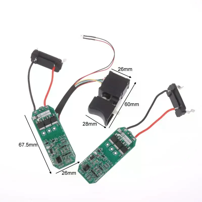 16.8V Lithium Drill Control Board + Switch Assembly 18V Brushless Drill Circuit Board Switch 07115