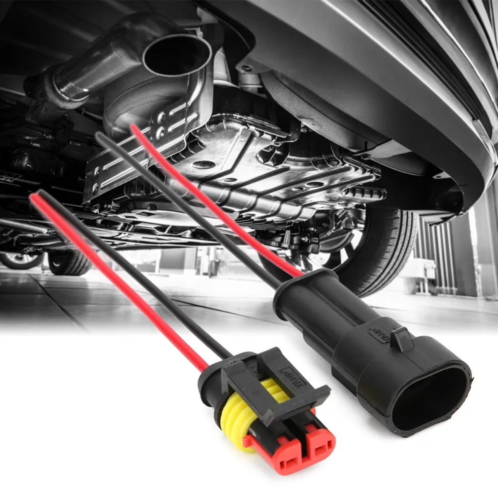5 Sets 2 Pin Series Terminal Connector- Waterproof Plug with Wire Car Electrical Connector Terminal Connector Vehicle Wiring