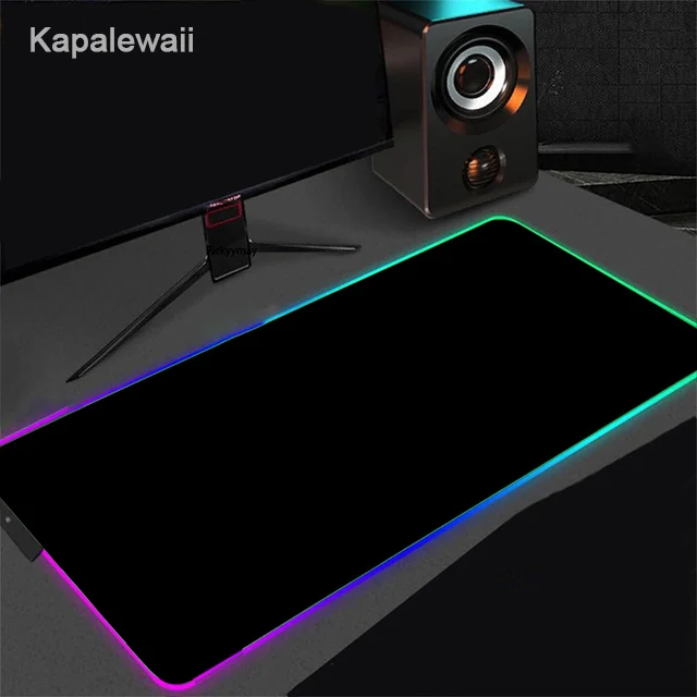 Tapis de souris personnalisé RGB blanc pur, lumière de Gamer rétroéclairée par LED, 90x40cm, grand tapis de bureau pour clavier de jeu