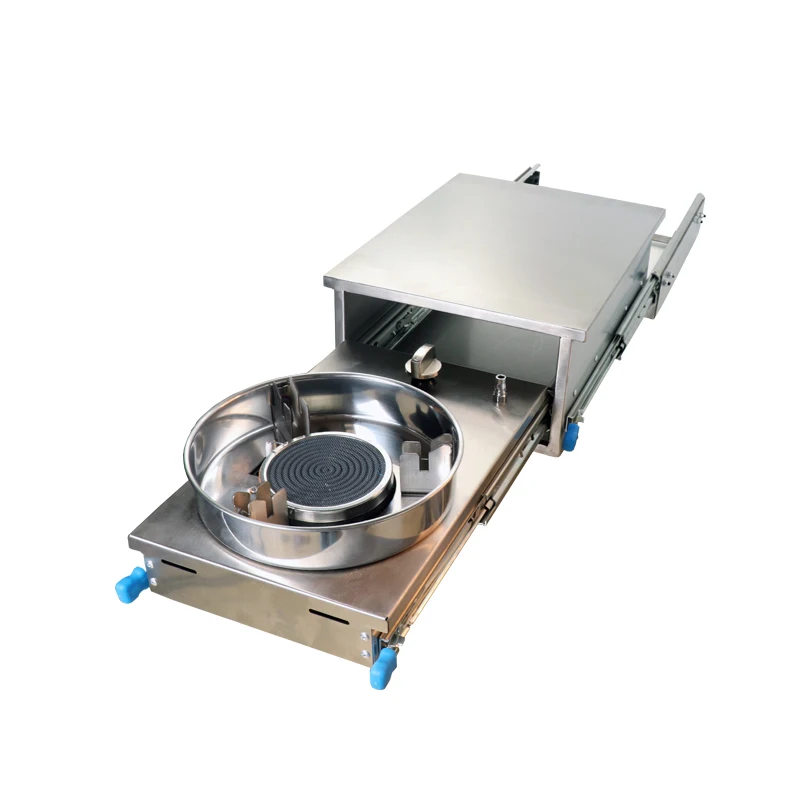 New Campervan Pull-out Gas Stove Cooktop with 304 Stainless Steel for Camping Kitchen-Cara Van Slide-Out Single Burner