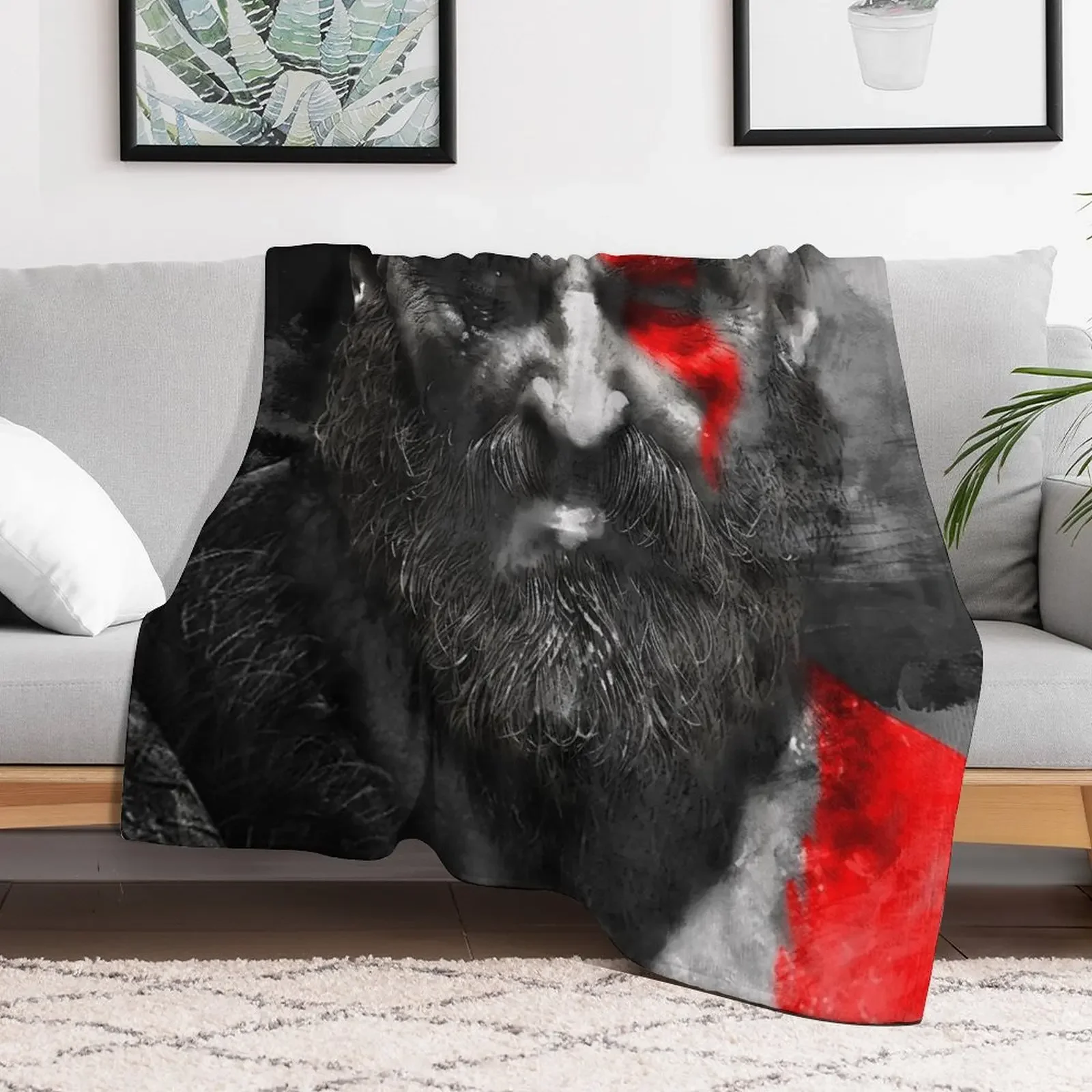 150 Kratos Paint Throw Blanket for babies For Decorative Sofa Single Polar Blankets