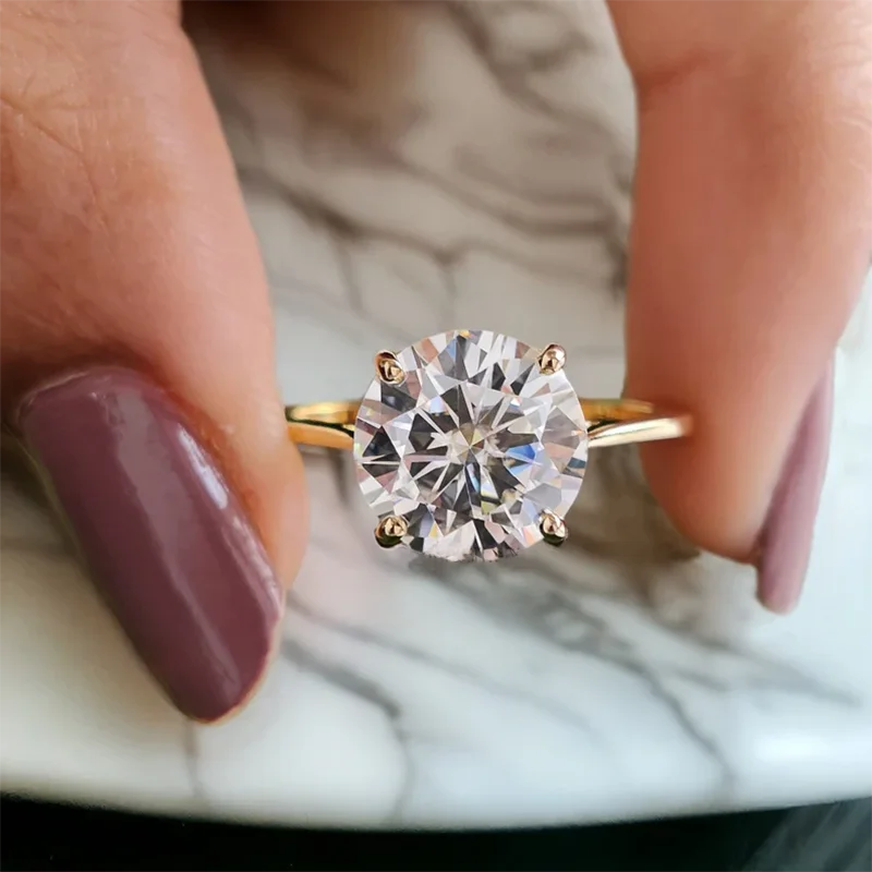 

Oval Cut 925 Sterling Silver 1ct-3ct Moissanite Engagement Ring for Woman Girl Gold Plated Anniversary Gift with Certificate