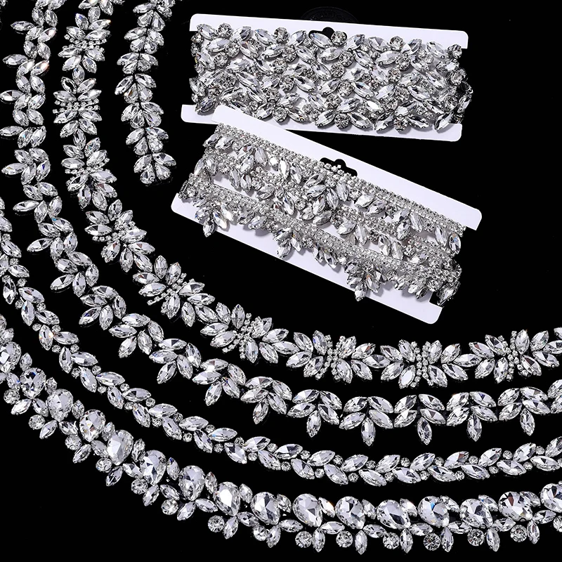 【セール中】Ducrystal 1 ヤード/90 センチメートルモチーフガラスラインストーンアイアンオンクリスタルラインストーンチェーントリミング工芸品 & 衣料品ジュエリーアクセサリー