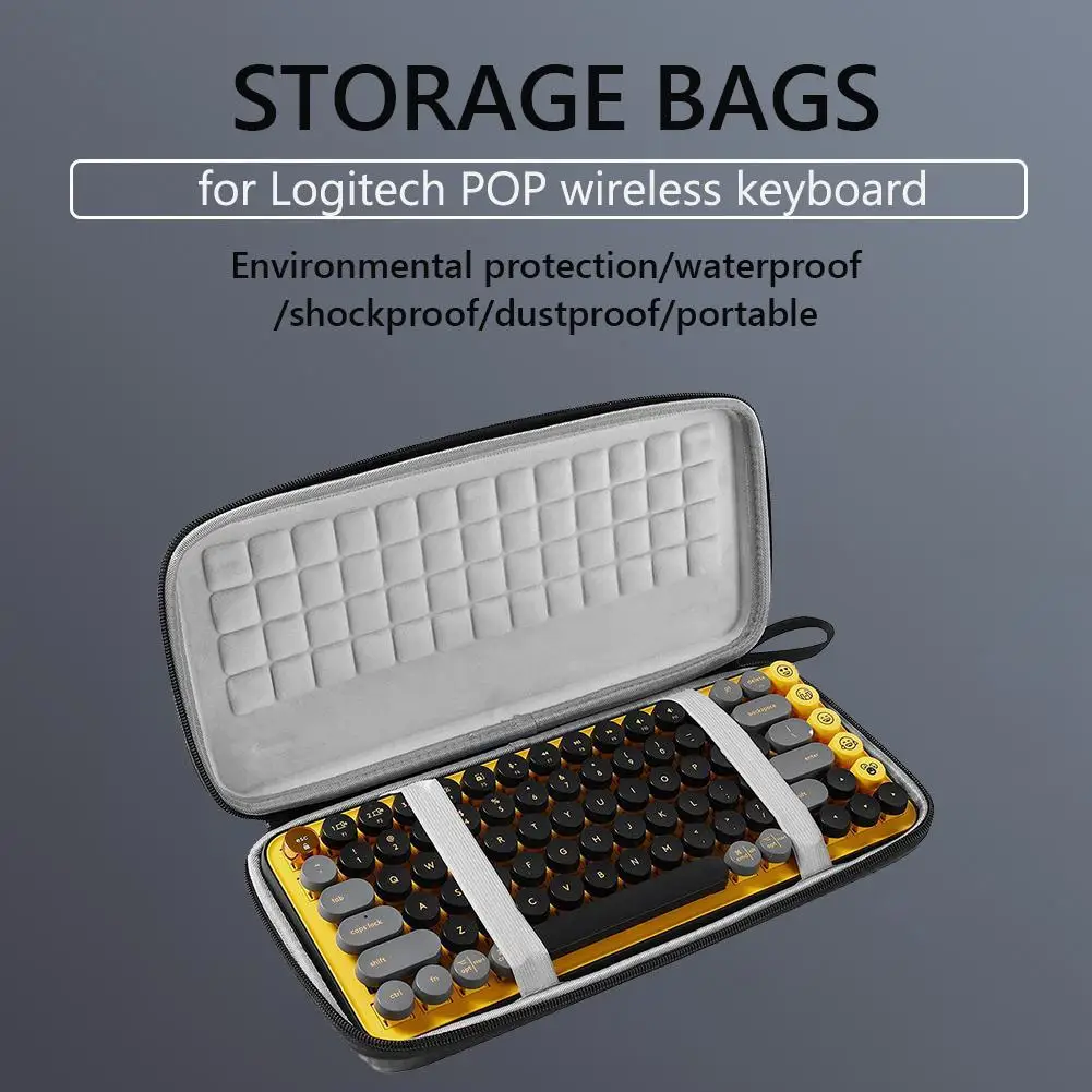 

Mechanical Keyboard Storage Box Pack Storage Zip Bag for Logitech POP Keys Wireless Keyboard Carrying Case