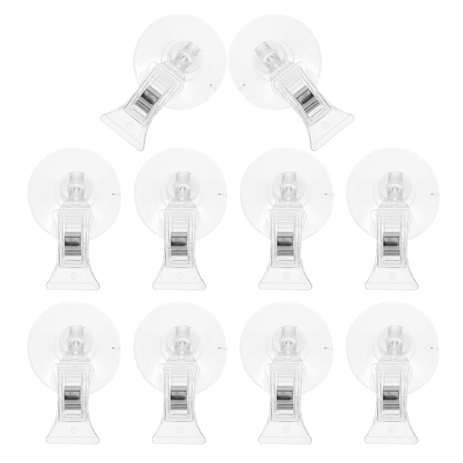 

10 Pcs Suction Cup Clip Label Holder Clips Holders Plastic Advertising Sign Office